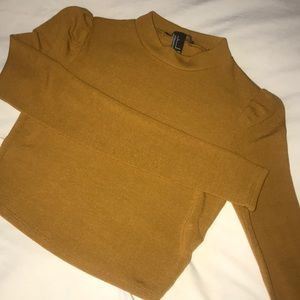 Mustard crop sweater